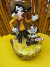 Schmid Walt Disney Characters Music Box Series Mickey And Goofy  Cowboys-VINTAGE picture
