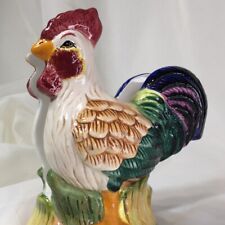 6.5” Rooster Chicken Napkin Holder, Glazed Ceramic, Vintage Deco Collectible❤️ picture