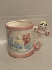 Vintage 1950's Rubens Nursery Planter Cup Baby Rattle Shaped Handle Japan #3171 picture