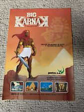 original 11.5-8”  Big Karnak Gaelco ARCADE video GAME FLYER AD picture