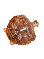 Vtg. DEPRESSION GLASS POWDER JAR PINK JEANETTE CUBE OR CUBIST Beautiful  Cond. picture