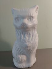 12 Inch Blow Mold White Cat  Piggy Bank picture