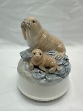 Otagiri “Born Free” Walrus Mother and Baby Music Box picture