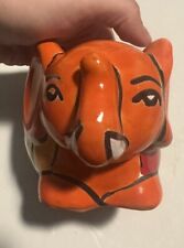 TALAVERA MEXICAN POTTERY -  Animals - ELEPHANT PLANTER - HAND PAINTED - 4 X 6 picture