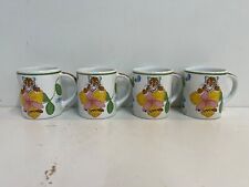 Vintage Lynn Chase Porcelain “Jungle Flowers” Set of 4 Mugs picture