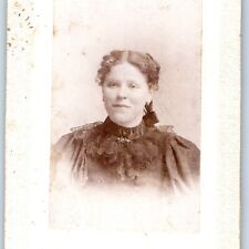 c1880s What Cheer, IA Cute Young Lady Mini Cabinet Card Photo CDV Size Girl H38 picture
