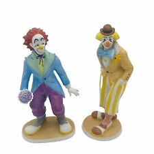 Reco Porcelain Clown Lot / Set Of 2 Figurines Mr Cool & Heart Throb Vintage picture