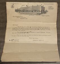 Antique 1924 Montgomery Ward Co. Chicago Illinois Business Letter To Vincennes picture