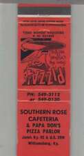 Matchbook Cover - Pizza Place Papa Don's Pizza Parlor Williamsburg, KY picture