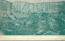 c1913 Postcard; Zanesville OH Debris in Canal at 6th Street Bridge after Flood picture