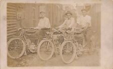 RPPC Riders on Early Emblem Motorcycles Springfield Ohio SOMC Photo Postcard picture