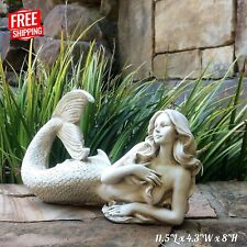Antique Sexy Mermaid Sculpture Siren Statue Nautical Beach Pool Aquarium Decor picture