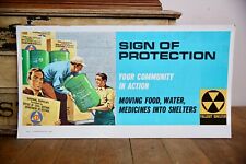 Vintage 1963 Civil Defense Sign of Protection Ad Poster Cold War Atomic Bomb picture