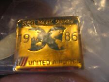 Vintage United Airlines Royal Pacific Service Gold 1986 Pin picture