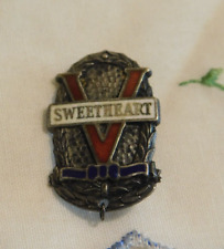 Antique Victory Sweetheart Sterling Silver & Enamel Pin picture