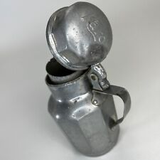 Vintage Syrup Pitcher Karo Aluminum Server Attached Lid Rustic Cabin Decor picture