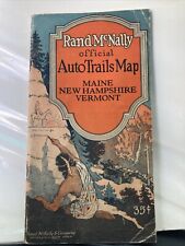 Vintage Rand McNally Official Auto Trails Map. 1924 - ME, NH, VT picture