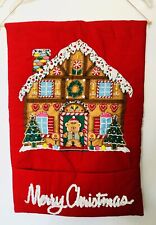 Vintage Handmade Gingerbread House Christmas Card Holder Sequins 1970s/80s picture