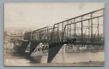 RPPC Iron Bridge River LEECHBURG PA Schuylkill County Real Photo Postcard picture