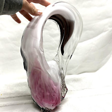 Sculpture Pink White Blown Glass 15-inch Unbranded  (JC) picture