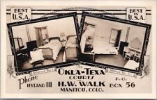 Vintage 1930s MANITOU, Colorado RPPC Real Photo Postcard OKLA-TEXA COURTS Unused picture