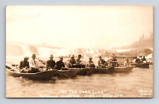 Salmon Fishing Dead Line Men Row Boats Willamette Falls Oregon City OR Postcard picture