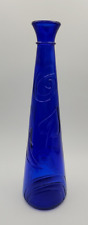 Studio Nova Glass Cobalt Blue Embossed Pattern Vase 13
