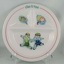 RARE Vintage 1960s YUM-EE-YUM Imports Inc Japan Children's Divided Ceramic Plate picture