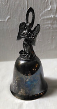 Vintage The Danbury Mint 1974 Pewter  Silver Plated Bell Praying Angel - Unboxed picture