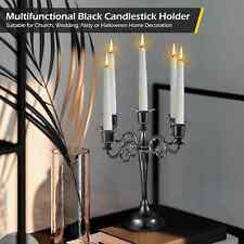 Metal Candelabra Candle Holders 5 arms Black picture