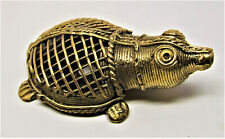 Dhokra Metal Handcrafted Collectible Brass Showpiece Figurine Of Tortoise picture