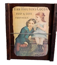 Original Raisinrak Vintage Wood Tray Van Houten's Cocoa  14”x12” Raisin Rack picture