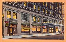 Cleveland OH Ohio Carter Hotel Downtown 1930s Night View Linen Vtg Postcard D19 picture