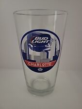 Bud Light Charlotte NC Clear Glass Pint Beer Drinking Glass Sz 16 Oz picture