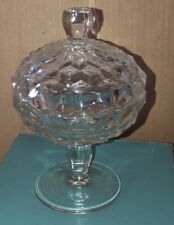 Fostoria American Candy Dish Compote Stemmed  w/ Lid Pedestal 7” Tall Vintage picture