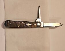 Vintage SHAPLEIGH HDWE CO DE. USA- 2 Bladed-Bone Handle Pocket Knife.  Nice picture