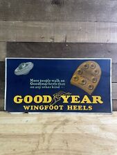 Antique Good Year Wingfoot Heels Trolley Cardboard Sign 2 picture