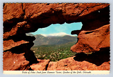 Vintage Postcard Vista Pikes Peak Siamese Twins Garden of the Gods Colorado picture