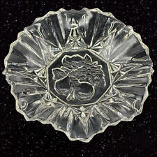 Vintage Federal Glass Pioneer Fruit Luncheon Plate Clear Pressed 7.5”T 1.75”W picture