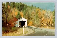 Mohawk River OR-Oregon, Old Covered Bridge, Lane County Vintage Postcard picture