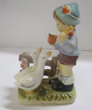 Ceramic Erich Stauffer Figurine Life on the Farm Boy w/Geese 8394 Vtg. picture