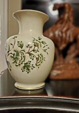 Vintage 7 Inch Hollohaza Hungary Porcelain Vase With Floral Design Gold 4834 13  picture