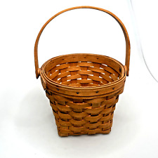 Longaberger Basket Small Swing Handle 1992 Signed Handmade VTG picture