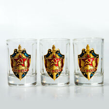 KGB Shot Glasses Set of 3 Made in Russia Vodka Tequila Shots 1.7 fl oz ea USSR picture