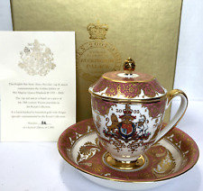 Queen Elizabeth Royal Collection 2002 Golden Jubilee Chocolate Cup Cover & Stand picture