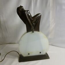 RARE Art Deco Lamp Frankart Style nymph figurine black art Table Lamp - MINT picture