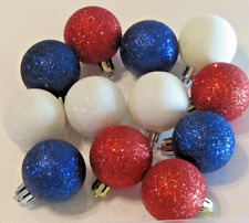 Red White and Blue July 4th Balls Ornaments 40mm 1.5