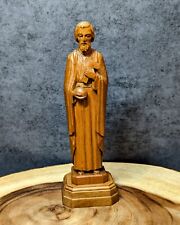Rare Vintage Hand Carved Wood Saint Joseph Patron Saint of  Workers Statue 6.5