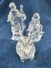 Holy Family Nativity Clear Resin Figurines Joseph, Mary, and Baby Jesus picture