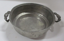 Beat to Heck Antique Small Pewter Bowl picture